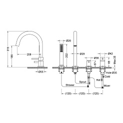 Timo Смеситель на борт ванны Saona 2320/03Y черный – фотография-2